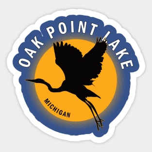 Oak Point Lake in Michigan Heron Sunrise Sticker